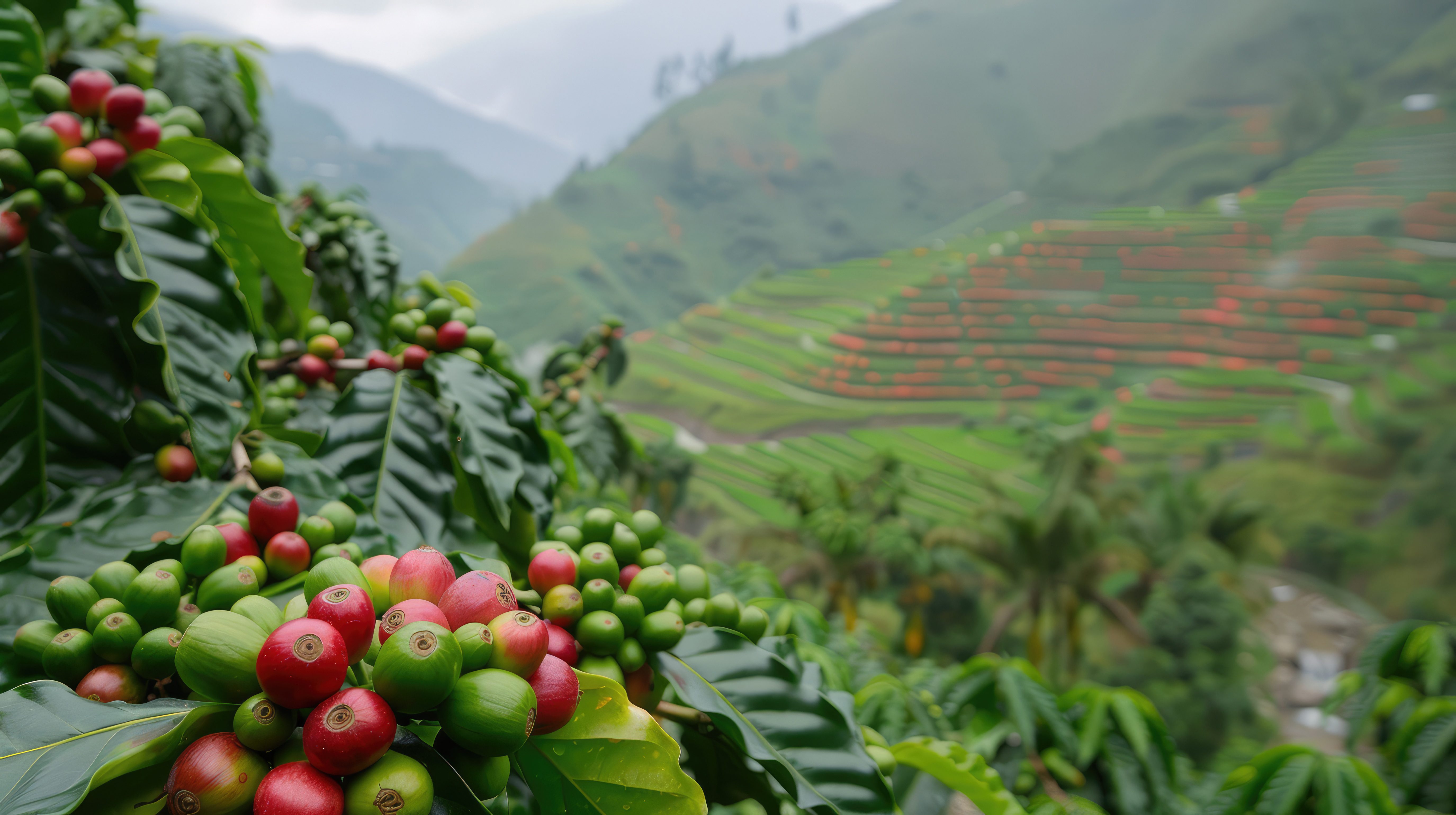 Cafetales orgánicos en las altas montañas de Veracruz, México, donde se cultiva el café José Isabel
